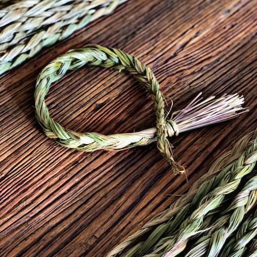 braided sweetgrass incense for ceremony and ritual