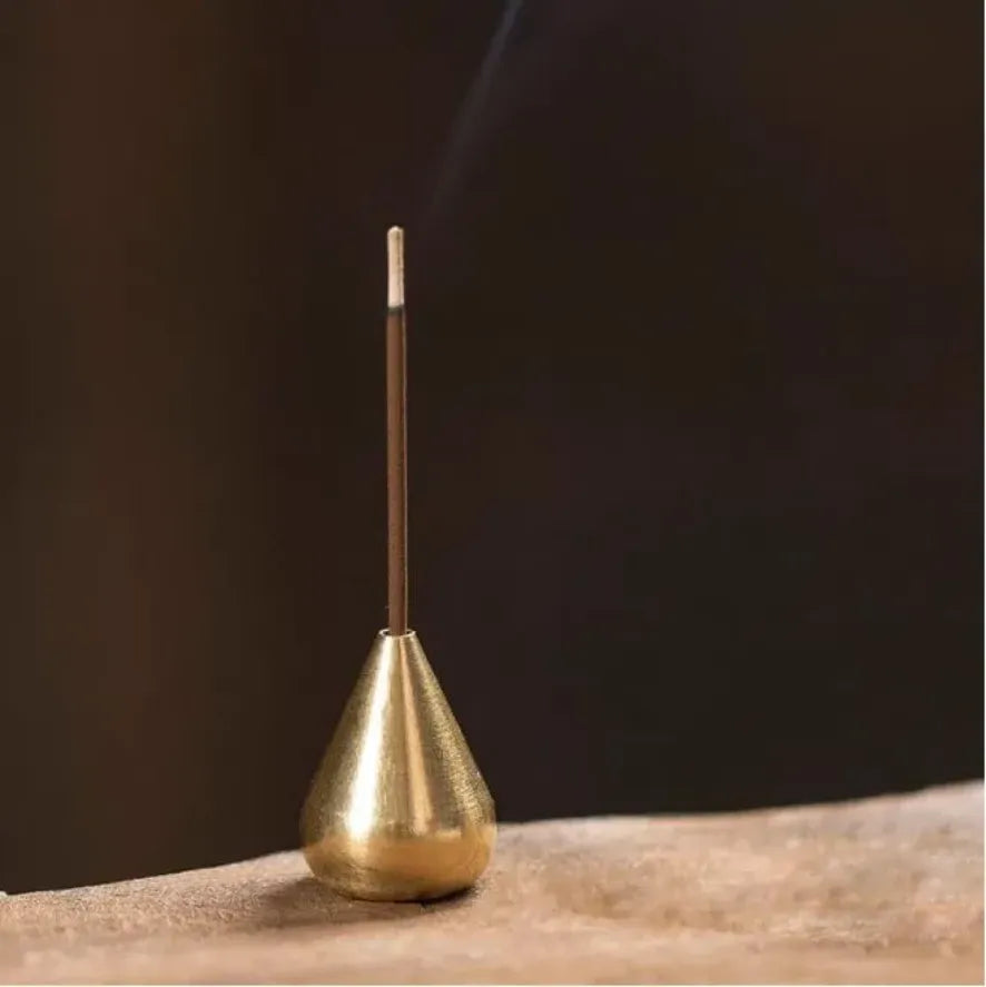 modern minimalist brass incense holder