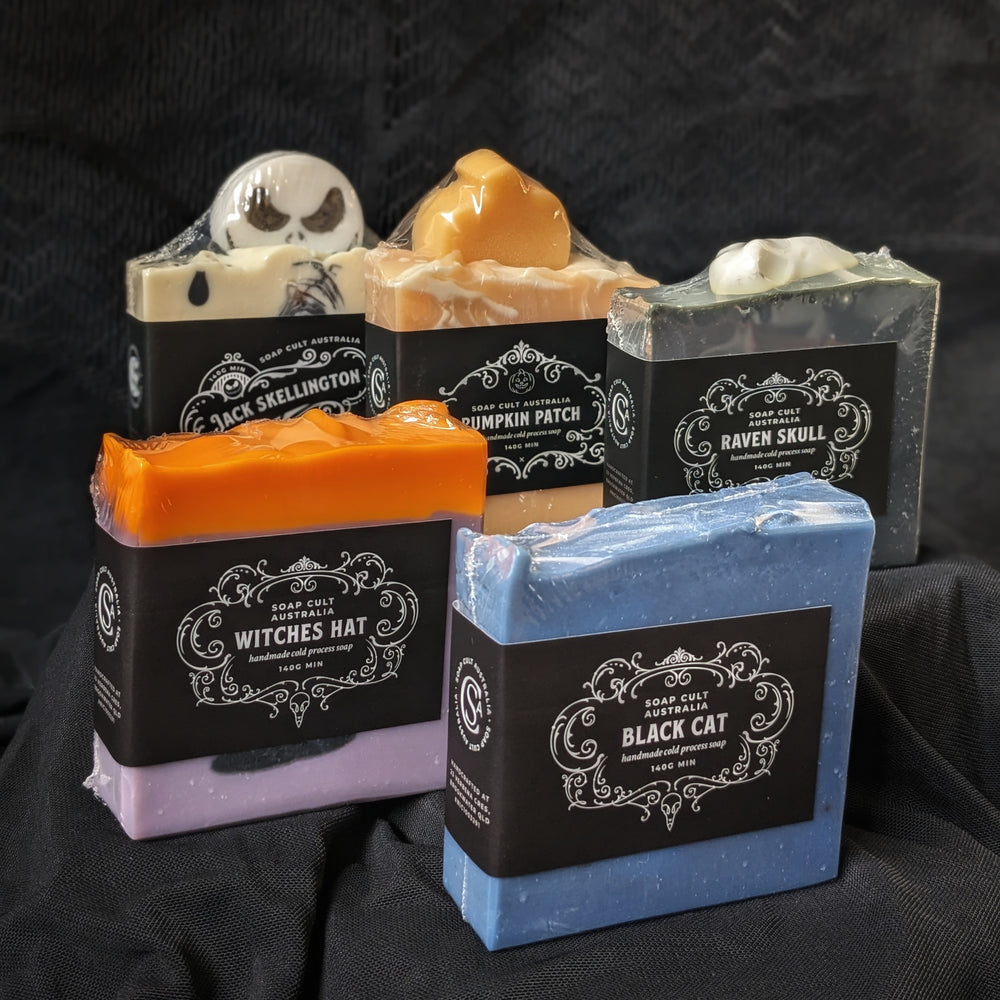 soap cult australia halloween soap bundle on risers with fishnet material