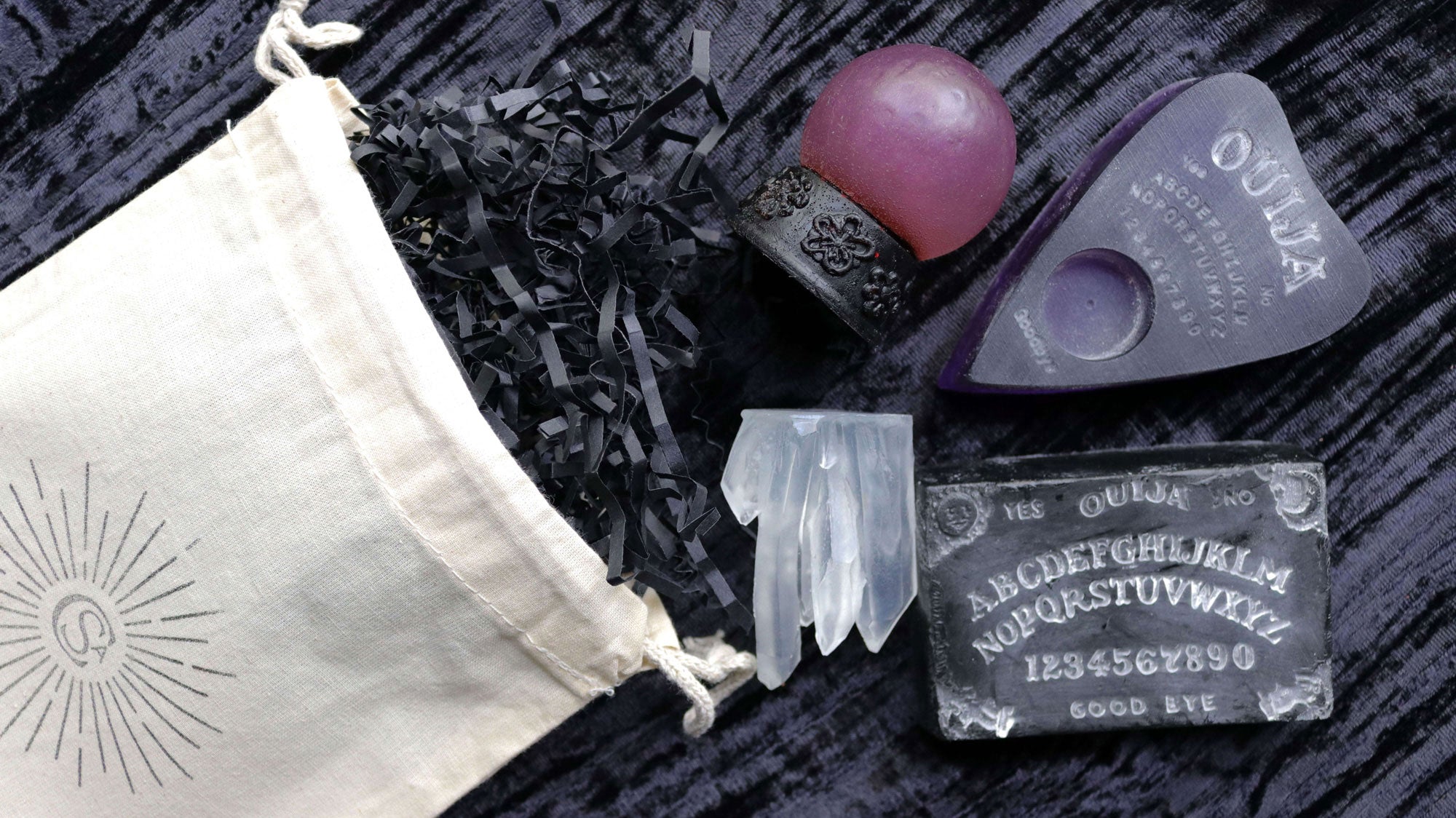 witchcraft soap gift with crystal crystal ball ouija board and planchette