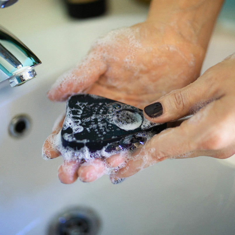 washing hands with ouija planchette soap from witchy wisdom soap set