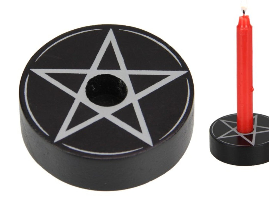 Wish Spell Candle Holder | Round Pentacle - Soap Cult Australia