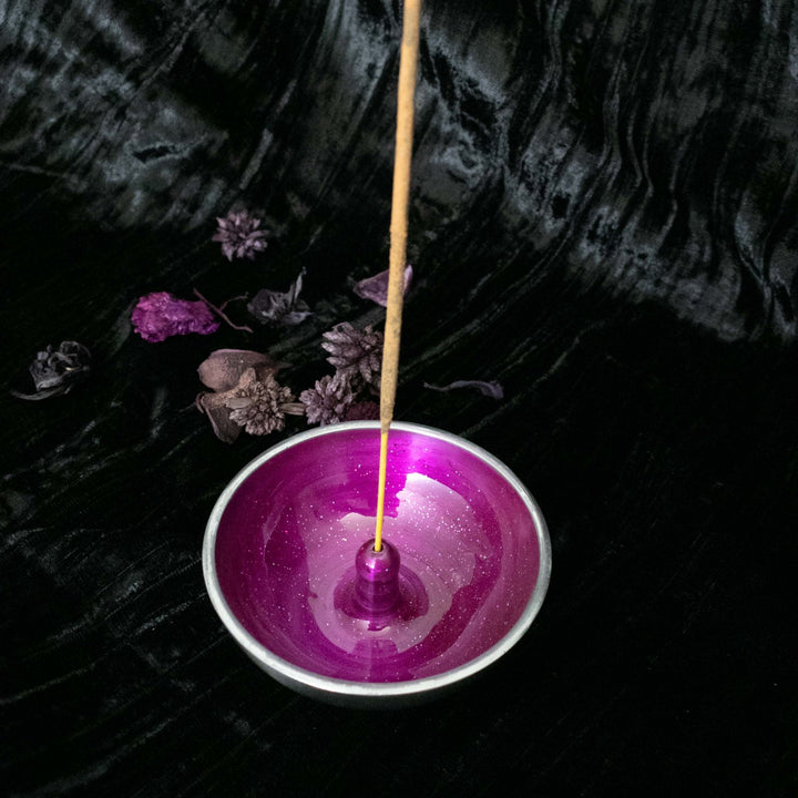 Purple Metallic Incense Holder Bowl - Soap Cult Australia