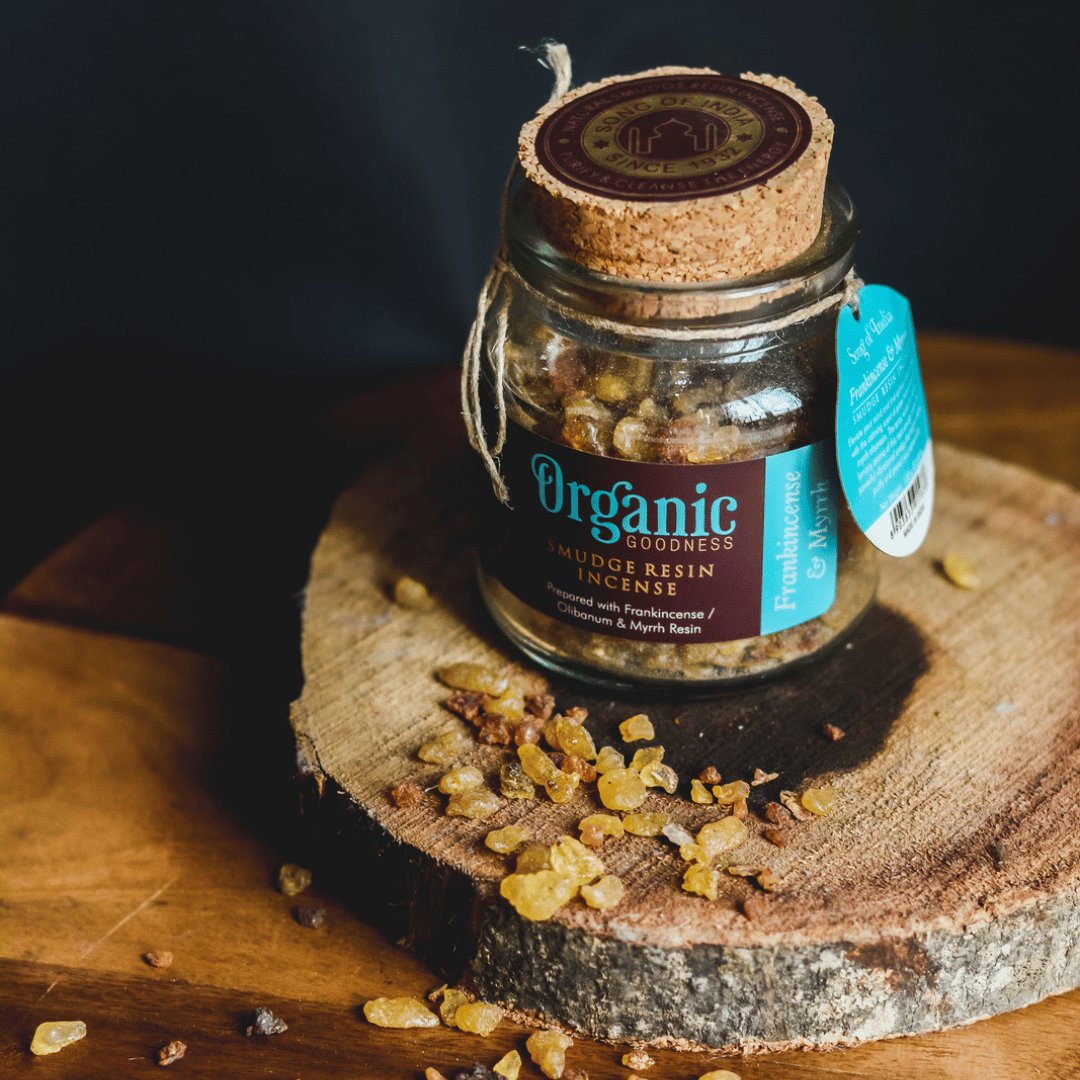 Resin Incense | Frankincense and Myrrh | Glass Jar with Cork - Soap Cult Australia