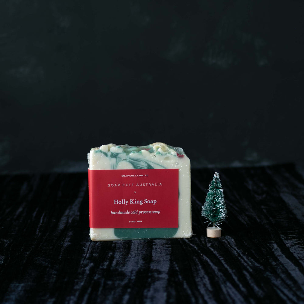 wrapped holly king handmade christmas soap by soap cult australia