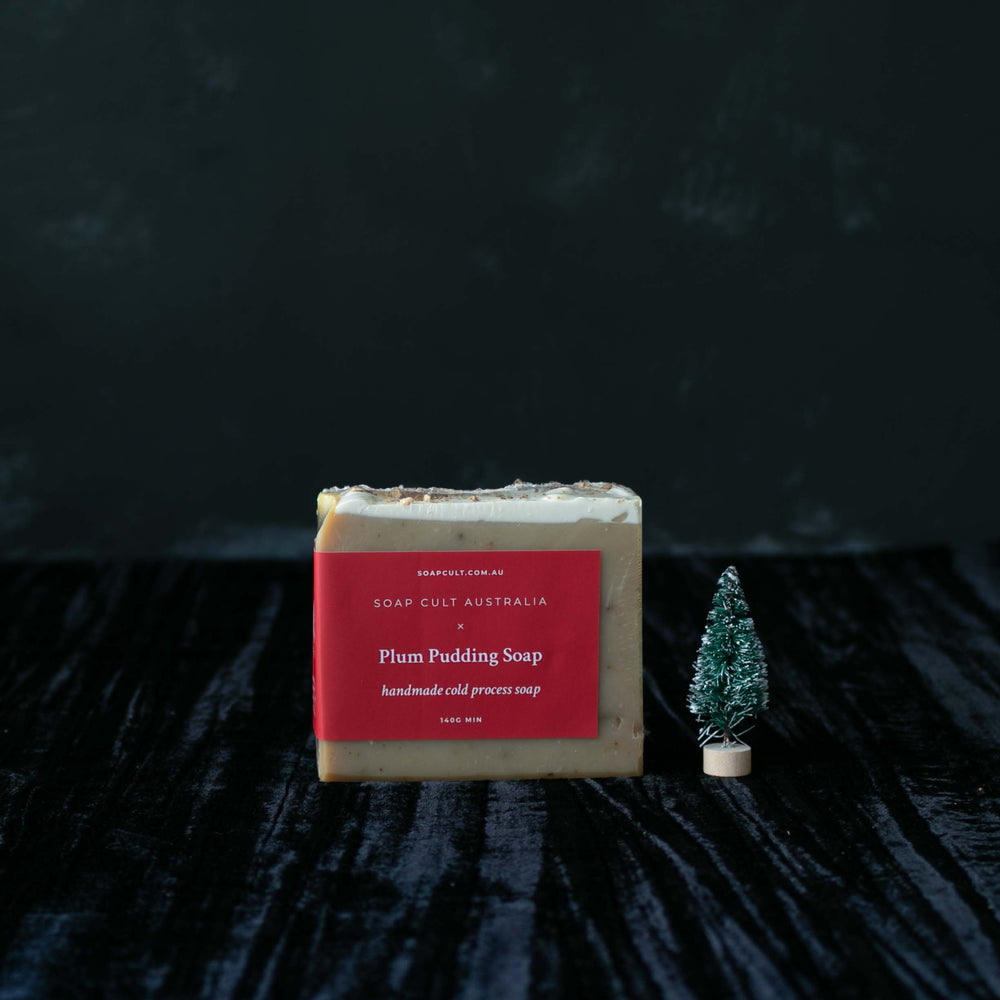 wrapped plum pudding handmade christmas soap by soap cult australia